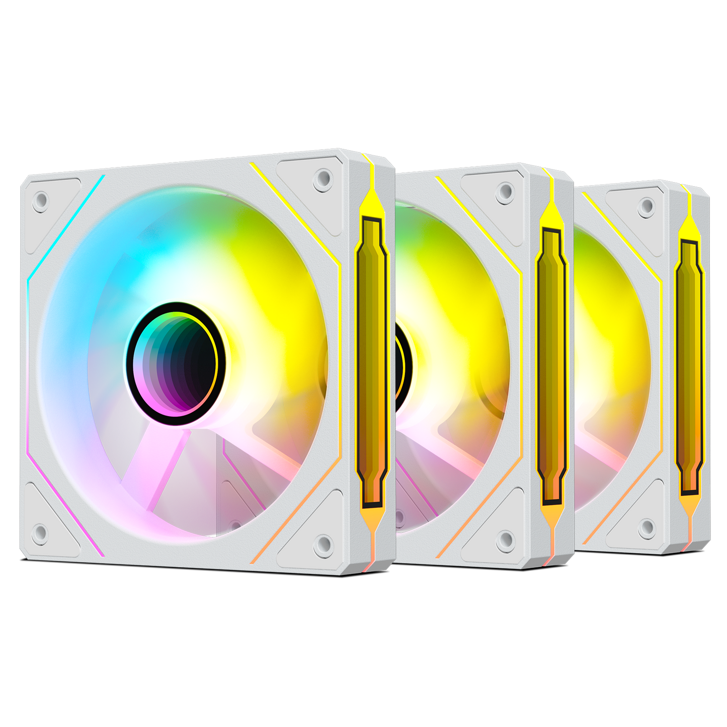 DARKROCK F120 - 3 in 1 120 mm Infinite Mirror Design Case Fans with PWM Control & ARGB effect, Hydraulic Bearing for Low-Noise Operation - Suitable for Most PC Cooling Systems