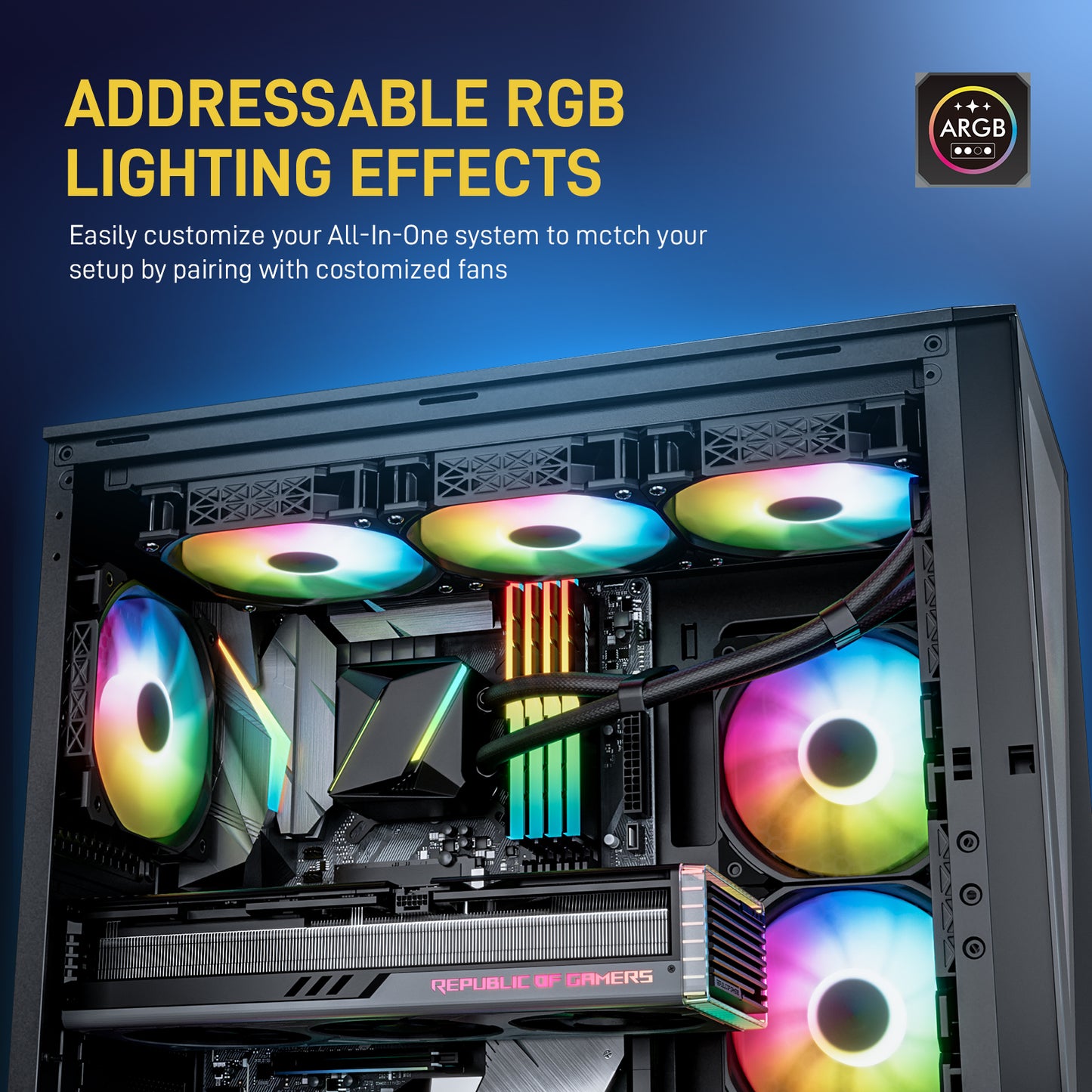 DARKROCK D360 CPU Liquid Cooler with 360mm Radiator, Addressable RGB Lights, Pure Copper Pump, and AMD, AM5/ AM4, Intel LGA 1851/1700/1200 Brackets Ready - Black