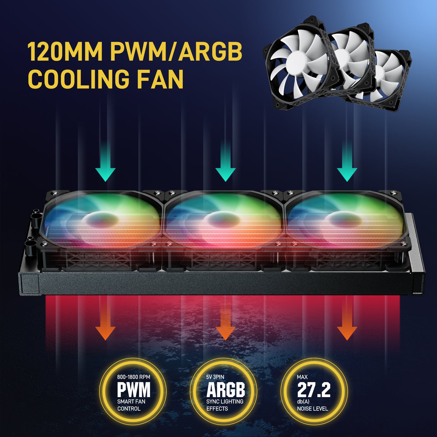 DARKROCK D360 CPU Liquid Cooler with 360mm Radiator, Addressable RGB Lights, Pure Copper Pump, and AMD, AM5/ AM4, Intel LGA 1851/1700/1200 Brackets Ready - Black