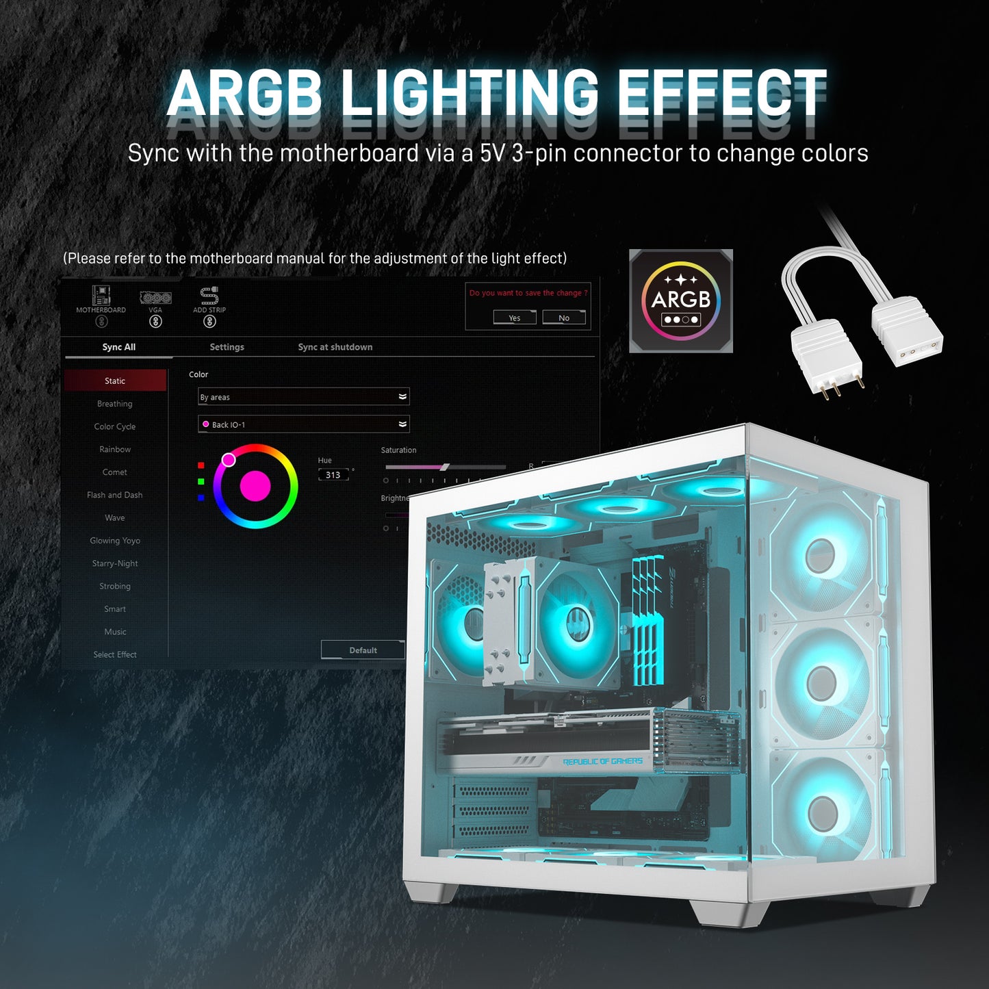 DARKROCK F120 6-Pack 120mm Infinite Mirror Case Fans with PWM Control & ARGB Effect, 24 LED Lights, HDB Hydraulic Bearing for Low-Noise Operation - Suitable for Most PC Cooling Systems