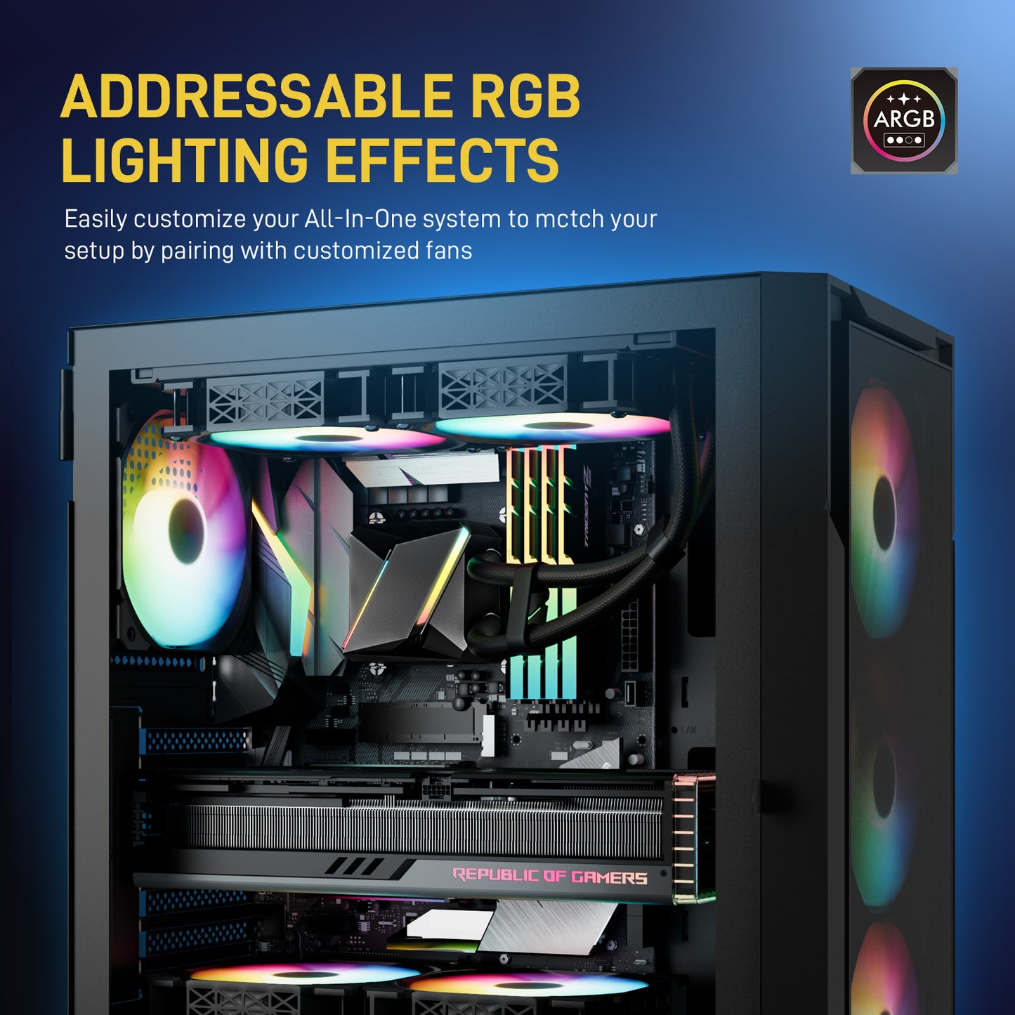 DARKROCK D240 CPU Liquid Cooler with 240 mm Radiator, Addressable RGB Lights, Pure Copper Pump, and AMD, AM5/ AM4, Intel LGA 1851/1700/1200 Brackets Ready - Black