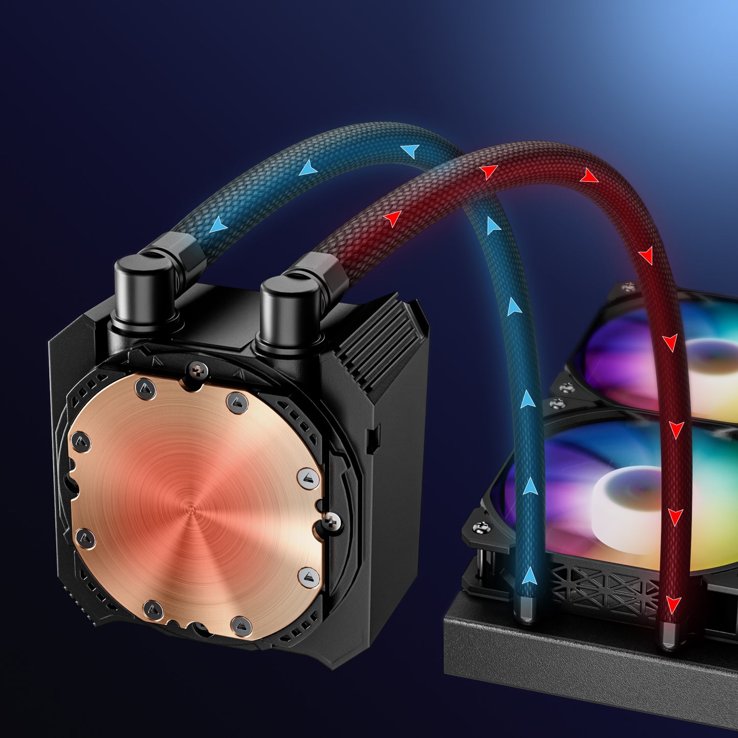 DARKROCK D240 CPU Liquid Cooler with 240 mm Radiator, Addressable RGB Lights, Pure Copper Pump, and AMD, AM5/ AM4, Intel LGA 1851/1700/1200 Brackets Ready - Black
