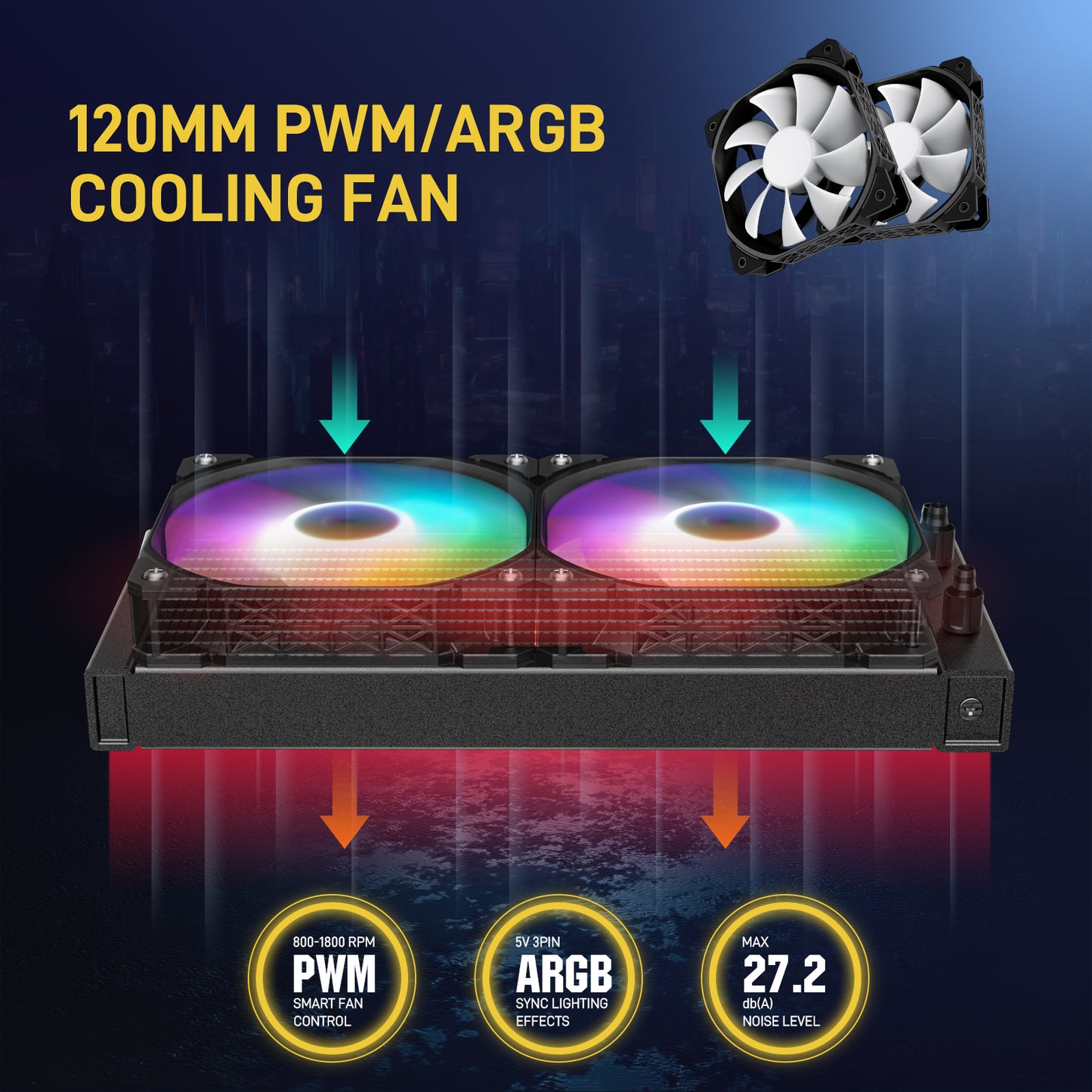 DARKROCK D240 CPU Liquid Cooler with 240 mm Radiator, Addressable RGB Lights, Pure Copper Pump, and AMD, AM5/ AM4, Intel LGA 1851/1700/1200 Brackets Ready - Black