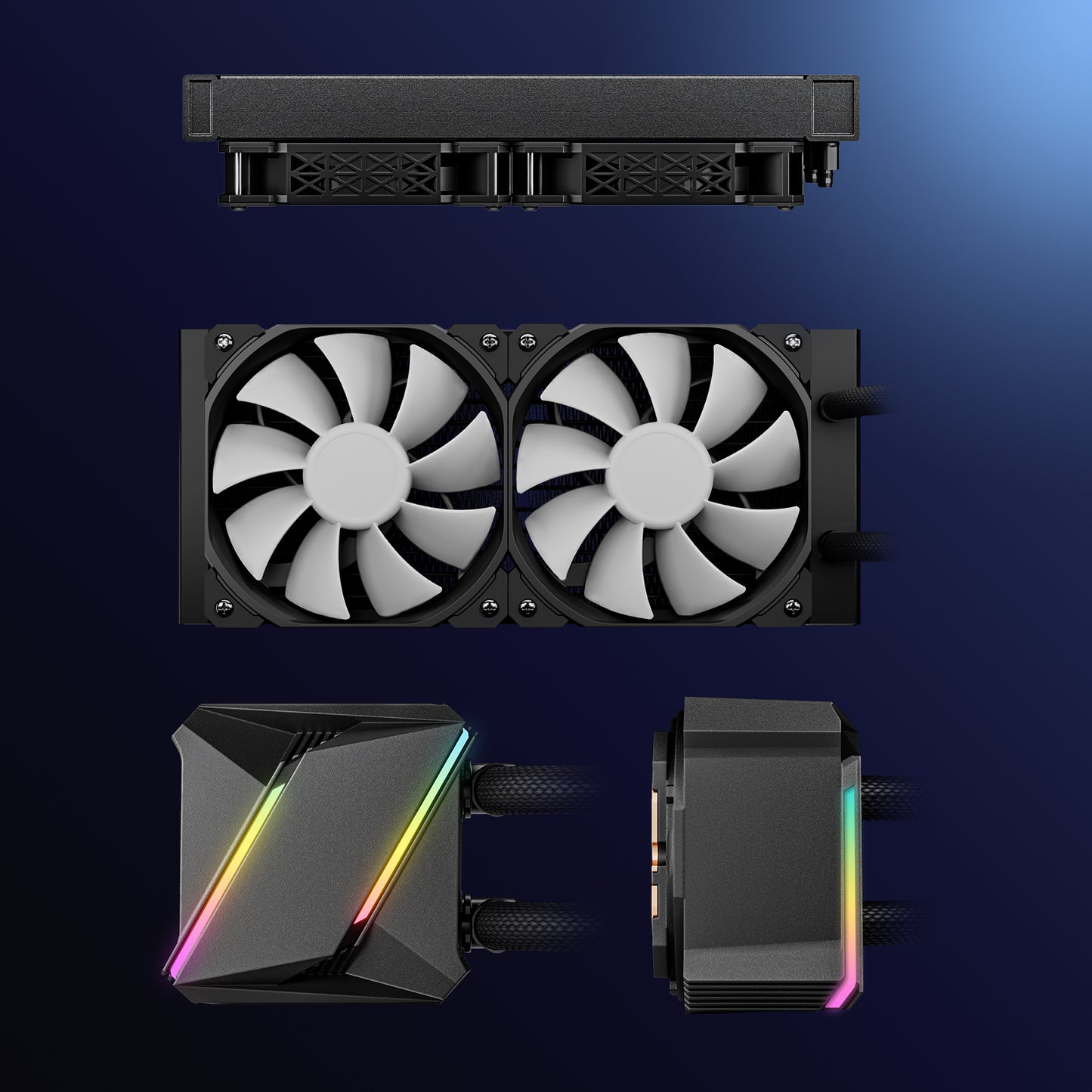 DARKROCK D240 CPU Liquid Cooler with 240 mm Radiator, Addressable RGB Lights, Pure Copper Pump, and AMD, AM5/ AM4, Intel LGA 1851/1700/1200 Brackets Ready - Black