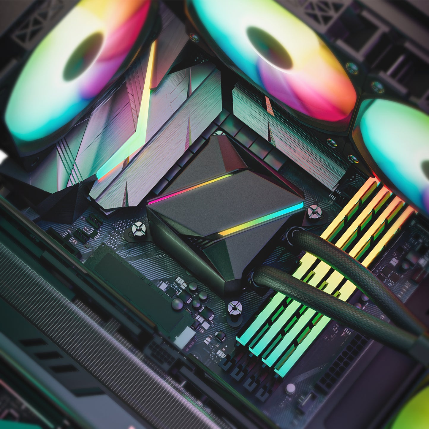 DARKROCK D240 CPU Liquid Cooler with 240 mm Radiator, Addressable RGB Lights, Pure Copper Pump, and AMD, AM5/ AM4, Intel LGA 1851/1700/1200 Brackets Ready - Black