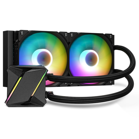DARKROCK D240 CPU Liquid Cooler with 240 mm Radiator, Addressable RGB Lights, Pure Copper Pump, and AMD, AM5/ AM4, Intel LGA 1851/1700/1200 Brackets Ready - Black