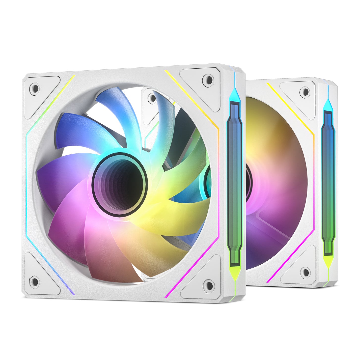 DARKROCK R120-2-Pack 120mm Reverse Installed Infinite Mirror Design PC Fan with Addressable RGB Effect, PWM Smart Control and Hydraulic Bearing for Stable Operation