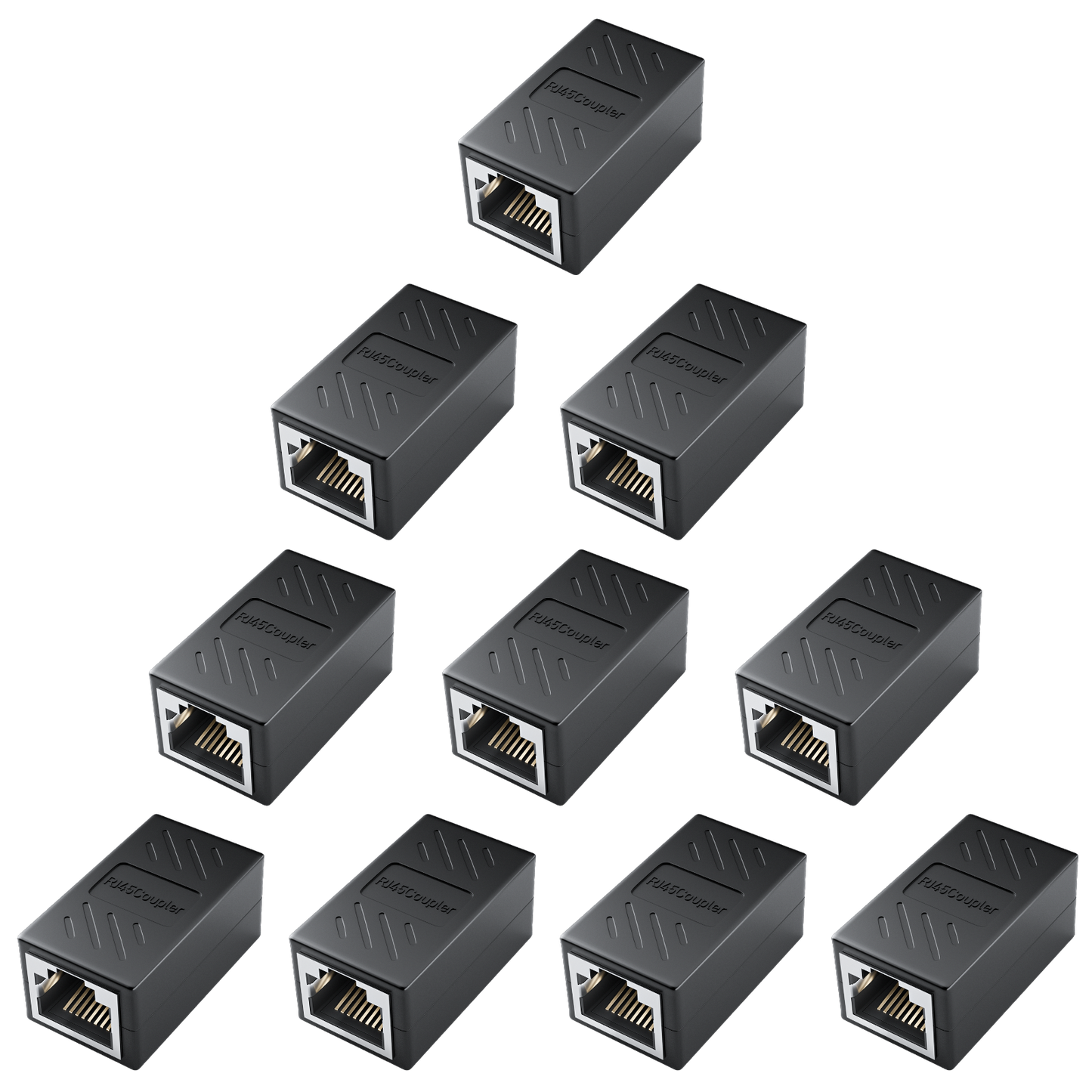 DARKROCK Network Coupler 10 Packs Ethernet Coupler RJ45 Coupler for Cat7/Cat6/Cat5e/Cat5 Ethernet Cable Extender Adapter High Speed Data Transfer Plug-and-Play with Easy Snap-in Retaining Clip