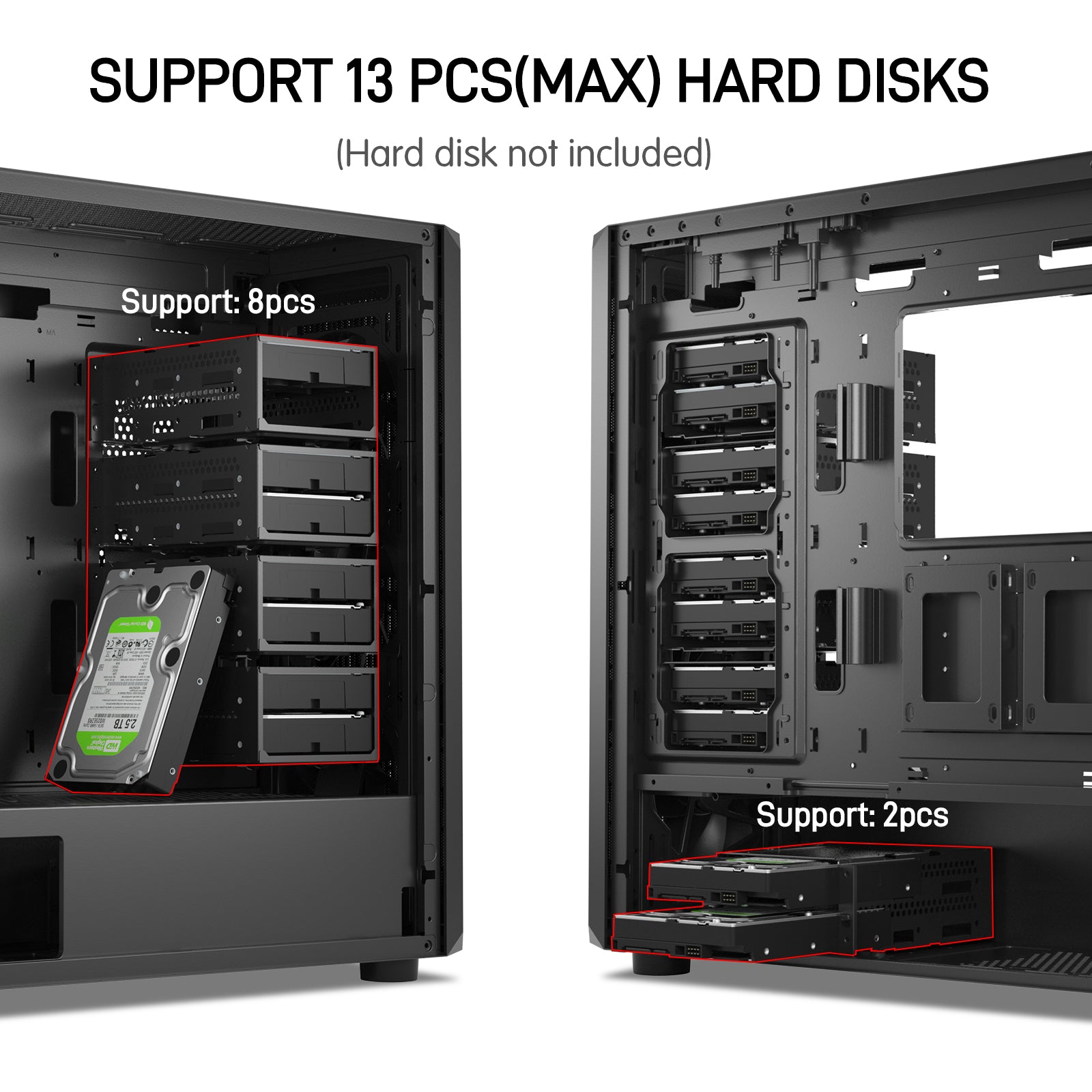 DARKROCK Classico Storage Master Case ATX Computer Case Mid Tower with ...