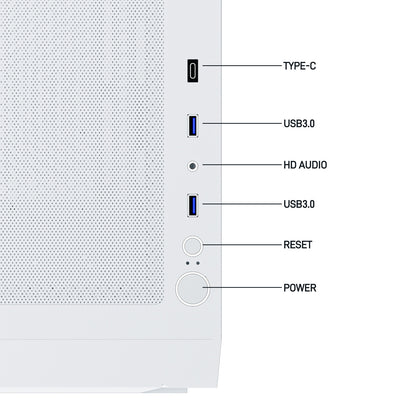 DARKROCK A8-M White Micro-ATX Mid Tower Computer PC Case for Gaming & Business Tempered Glass Side Panel Support 240mm Radiator on Top and 40 Series GPU 3 x 120mm Cooling Fans Pre-Installed