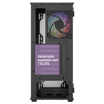 DARKROCK A8-M Black Micro-ATX Mid Tower Computer PC Case for Gaming & Business Tempered Glass Side Panel Support 240mm Radiator on Top and 40 Series GPU 3 x 120mm Cooling Fans Pre-Installed