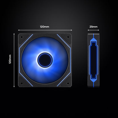 DARKROCK F120 - 3 in 1 120 mm Infinite Mirror Design Case Fans with PWM Control & ARGB effect, Hydraulic Bearing for Low-Noise Operation - Suitable for Most PC Cooling Systems