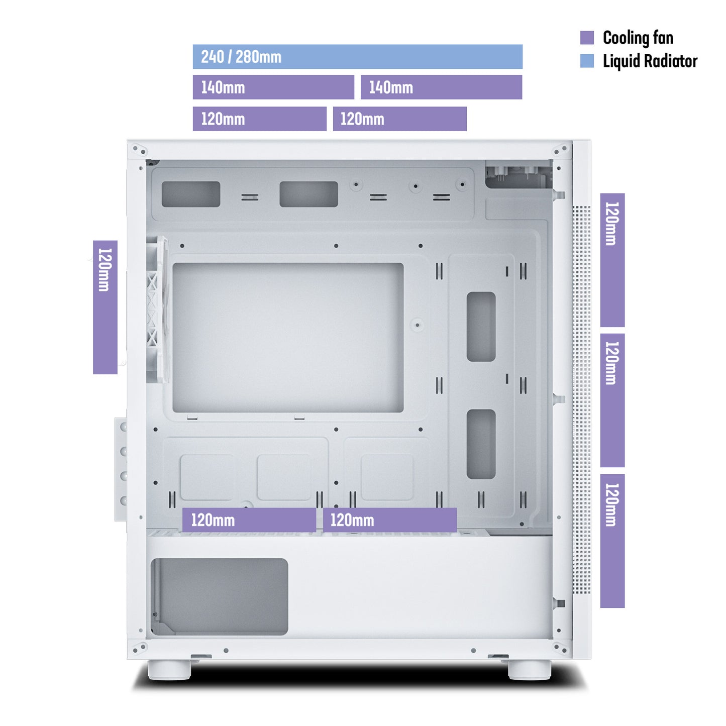 DARKROCK MH200 White PC Computer Case for Office&Gaming Compact Mid-Tower Micro ATX Mini ITX High-Airflow Mesh Front & Side Panel Top 240mm Radiator Support Type-C Ready, ARGB 120mm Fan Pre-Installed