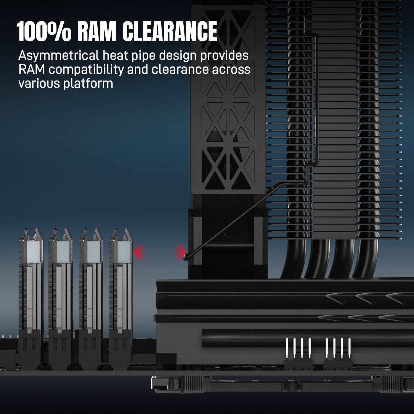 DARKROCK PX4 CPU Air Cooler High-Performance 180w TDP 4 Copper Heat Pipes CPU Cooler Cover 120MM PWM Fan Low Noise - Intel LGA 1700/1200/115X, AMD AM5/AMD4 All Black