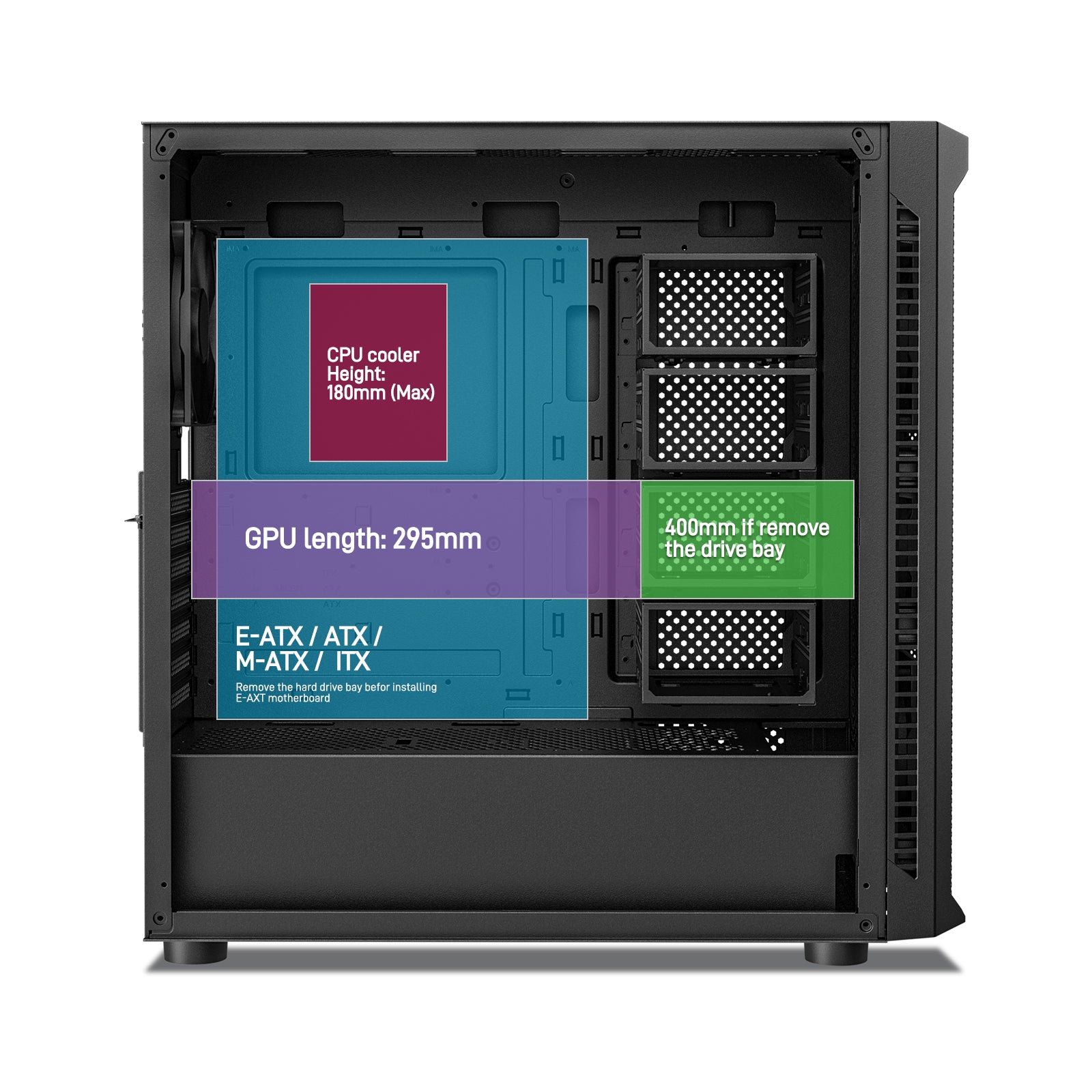 DARKROCK Classico Max Storage Master Case E-ATX Computer Case with 4x1 ...