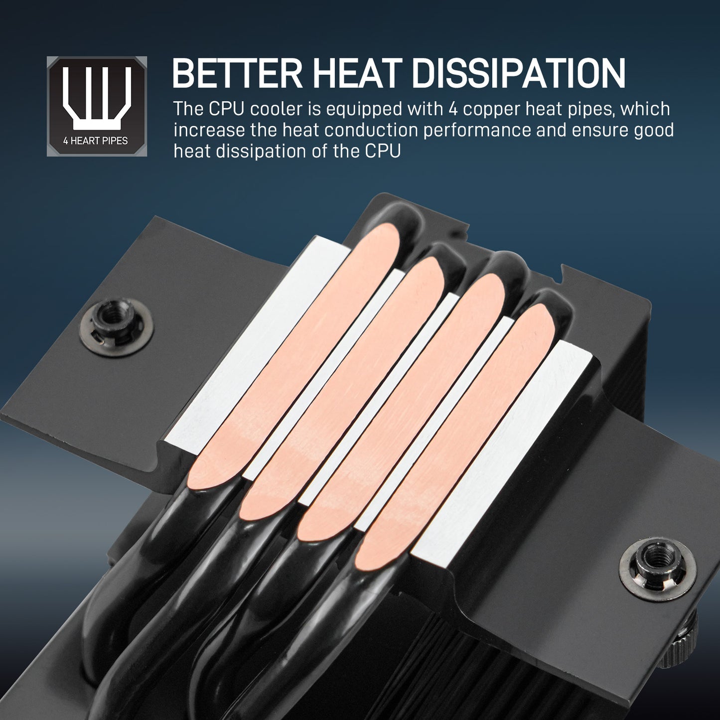 DARKROCK PX4 CPU Air Cooler High-Performance 180w TDP 4 Copper Heat Pipes CPU Cooler Cover 120MM PWM Fan Low Noise - Intel LGA 1700/1200/115X, AMD AM5/AMD4 All Black