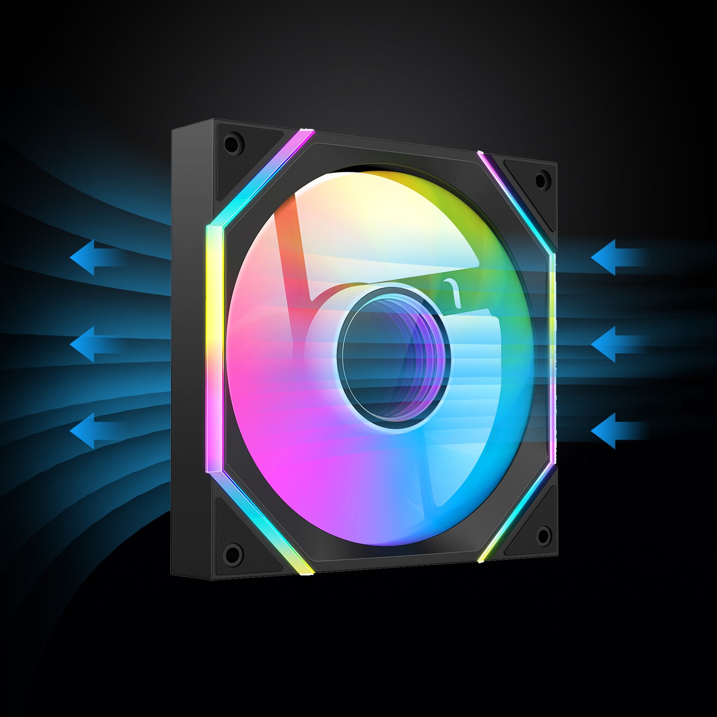DARKROCK F140 140 mm Infinity Mirror Design Case Fan with PWM Control and ARGB LED Light Effect, HDB Hydraulic Bearings for Low Noise Operation