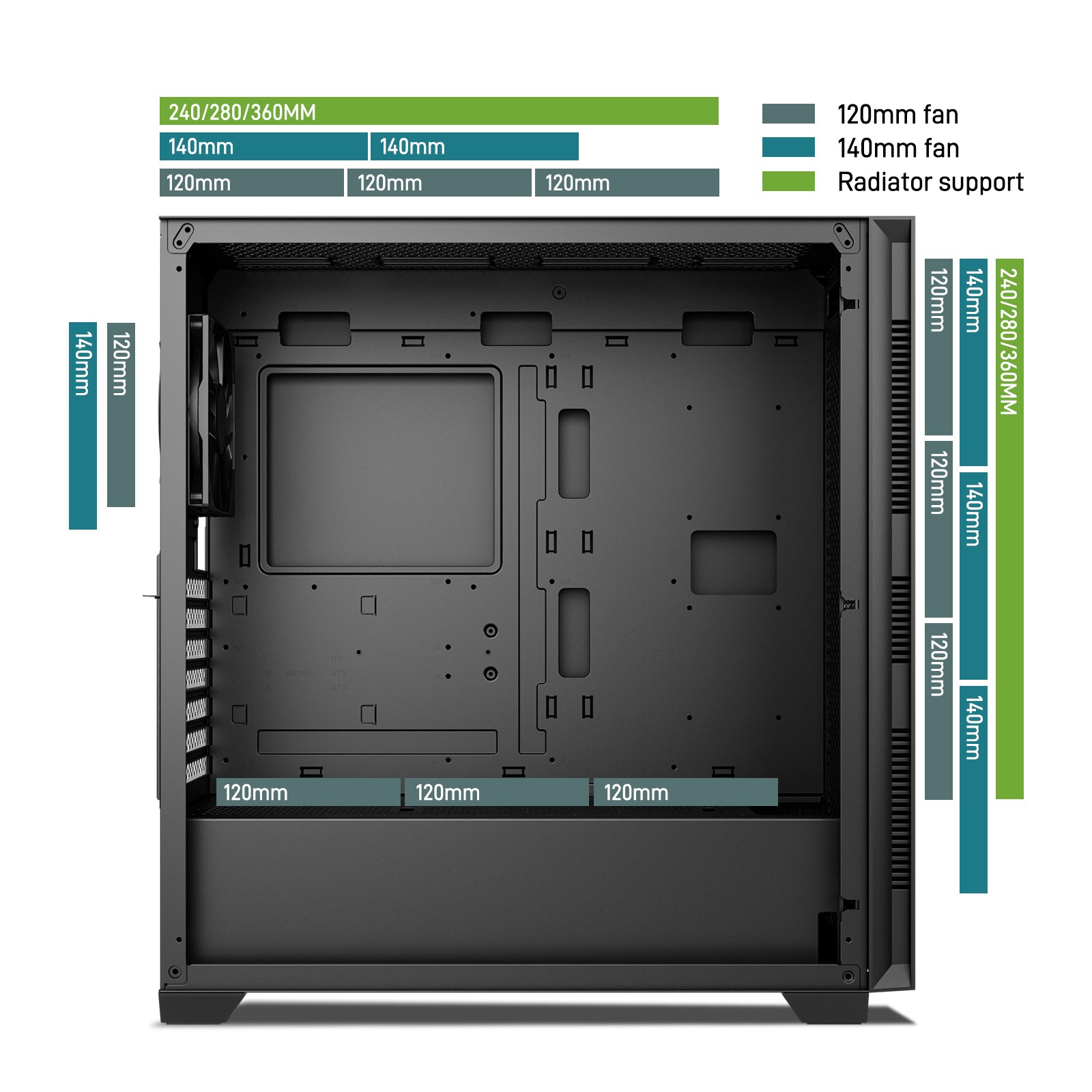 DARKROCK ES1 Silence Edition Black E-ATX PC Case - Noise-Reducing Mate ...