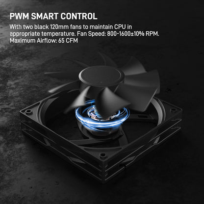 DARKROCK DT6 CPU Air Cooler, Dual Towers with 6 Copper Heat Pipes, 2 x 120mm PWM Fan for Low Noise Operation, Easy Installation - Brackets for Intel LGA 1851/1700/1200/115X & AMD AM5/AMD4 - Black