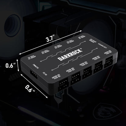DARKROCK F120 3in1 120mm Infinite Mirror Design Case Fans with 20 Ports Contoller Hub, 24 LED Lights PWM Control & ARGB Effect, Hydraulic HDB Bearing for Low-Noise Operation