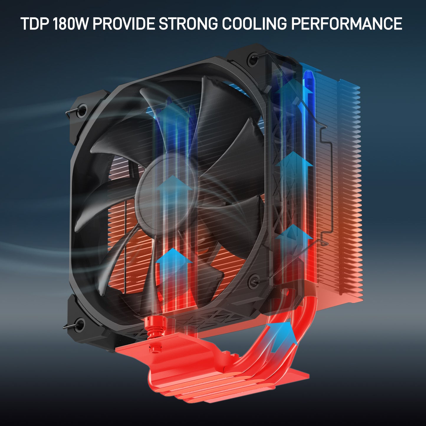 DARKROCK PX4 CPU Air Cooler High-Performance 180w TDP 4 Copper Heat Pipes CPU Cooler Cover 120MM PWM Fan Low Noise - Intel LGA 1700/1200/115X, AMD AM5/AMD4 All Black