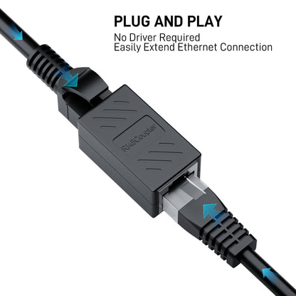 DARKROCK Network Coupler 10 Packs Ethernet Coupler RJ45 Coupler for Cat7/Cat6/Cat5e/Cat5 Ethernet Cable Extender Adapter High Speed Data Transfer Plug-and-Play with Easy Snap-in Retaining Clip