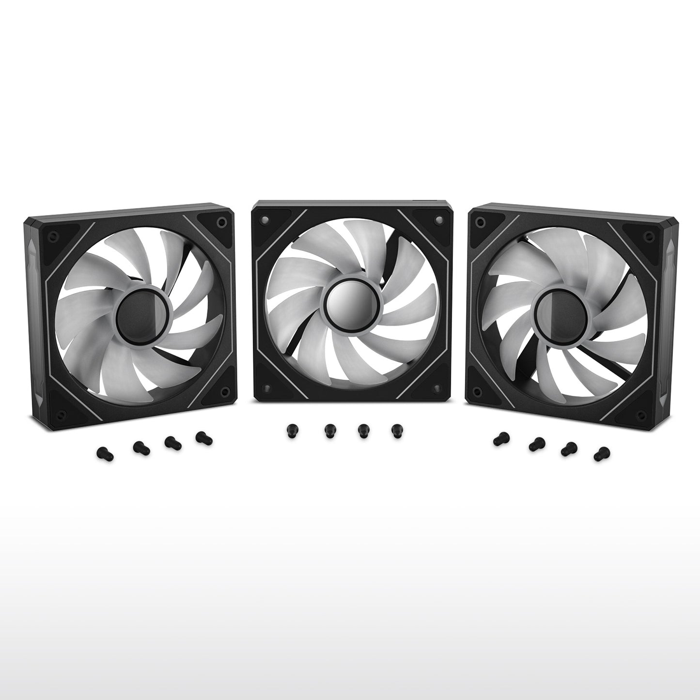 DARKROCK F120 - 3 in 1 120 mm Infinite Mirror Design Case Fans with PWM Control & ARGB effect, Hydraulic Bearing for Low-Noise Operation - Suitable for Most PC Cooling Systems