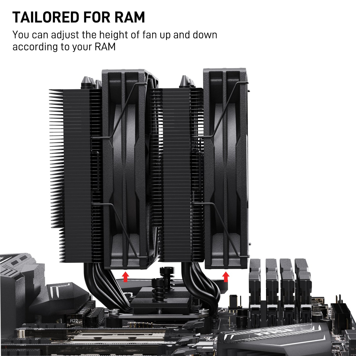 DARKROCK DT6 CPU Air Cooler, Dual Towers with 6 Copper Heat Pipes, 2 x 120mm PWM Fan for Low Noise Operation, Easy Installation - Brackets for Intel LGA 1851/1700/1200/115X & AMD AM5/AMD4 - Black