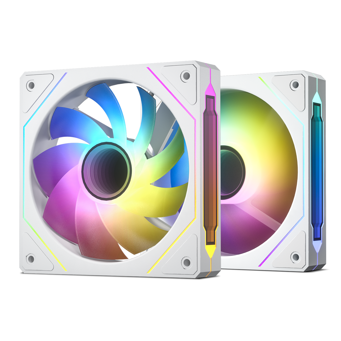 DARKROCK R120-2-Pack 120mm Reverse Installed Infinite Mirror Design PC Fan with Addressable RGB Effect, PWM Smart Control and Hydraulic Bearing for Stable Operation