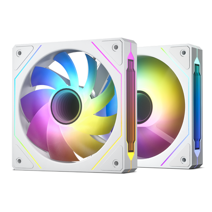 DARKROCK R120-2-Pack 120mm Reverse Installed Infinite Mirror Design PC Fan with Addressable RGB Effect, PWM Smart Control and Hydraulic Bearing for Stable Operation