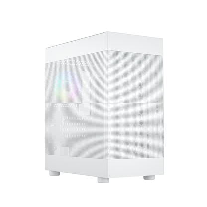 DARKROCK MH200 White PC Computer Case for Office&Gaming Compact Mid-Tower Micro ATX Mini ITX High-Airflow Mesh Front & Side Panel Top 240mm Radiator Support Type-C Ready, ARGB 120mm Fan Pre-Installed