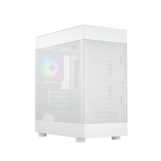 DARKROCK MH200 White PC Computer Case for Office&Gaming Compact Mid-Tower Micro ATX Mini ITX High-Airflow Mesh Front & Side Panel Top 240mm Radiator Support Type-C Ready, ARGB 120mm Fan Pre-Installed